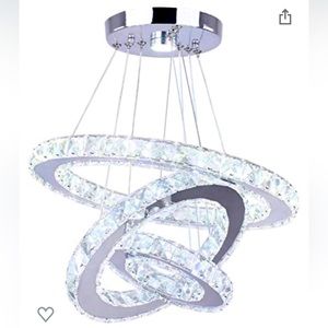 Winretro 3 Ring Modern LED Crystal Chandelier Light Fixture